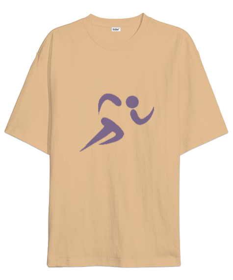Tisho - Koşucu Camel Oversize Unisex Tişört
