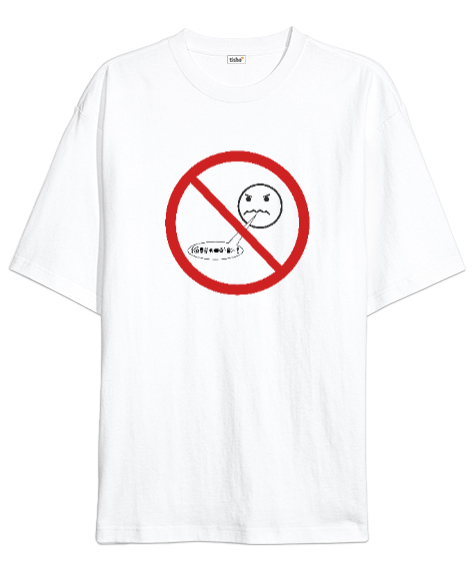 Tisho - Kötü Konuşmak Yasak Beyaz Oversize Unisex Tişört