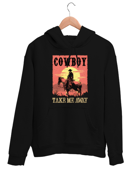 Tisho - Kovboy western vahşi batı cowboy texas Siyah Unisex Kapşonlu Sweatshirt