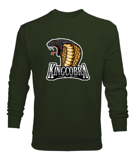Tisho - Kral Kobra - King Cobra Haki Yeşili Erkek Sweatshirt