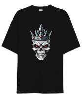 Kral Kurukafa - King Skull Siyah Oversize Unisex Tişört - Tisho