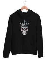Kral Kurukafa - King Skull Siyah Unisex Kapşonlu Sweatshirt - Tisho