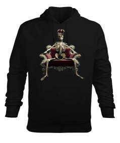 Tisho - Kral tacı takmış iskelet Erkek Kapüşonlu Hoodie Sweatshirt