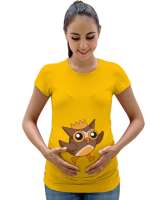 KRAL TOMBUL BAYKUŞ Sarı Kadın Hamile Tişört - Tisho