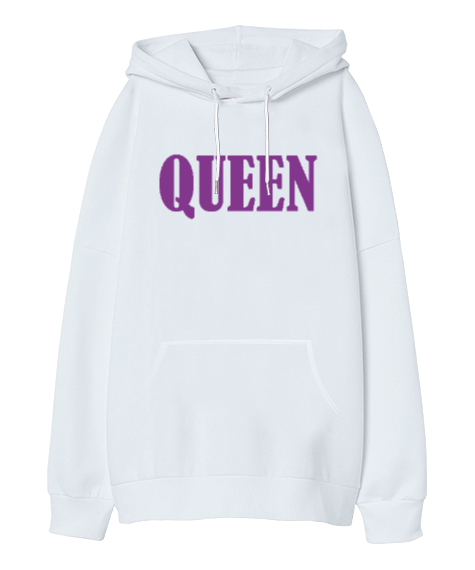 Tisho - Kraliçe Oversize Unisex Kapüşonlu Sweatshirt