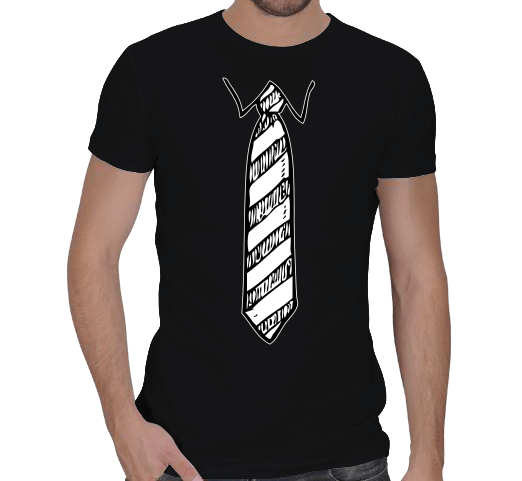 Tisho - Kravat Tasarımlı Erkek Regular Kesim Tişört