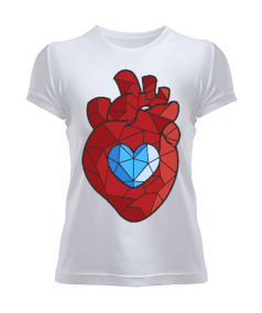 Kristal Kalp Vektör Kadın Tişört - Tisho