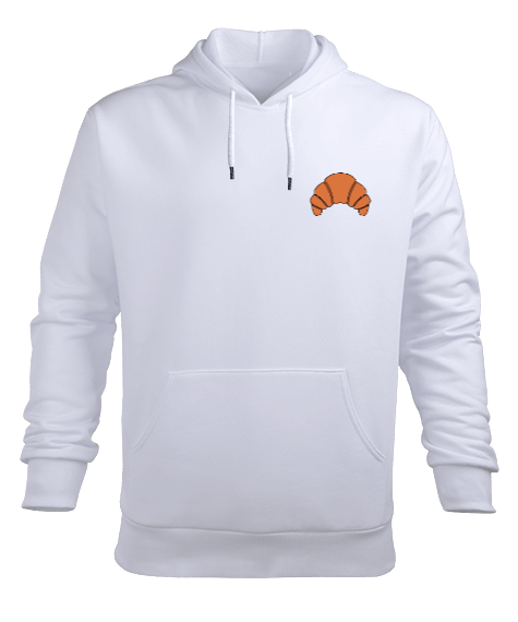 Tisho - Kruvasan Desenli Sweatshirt Erkek Kapüşonlu Hoodie Sweatshirt