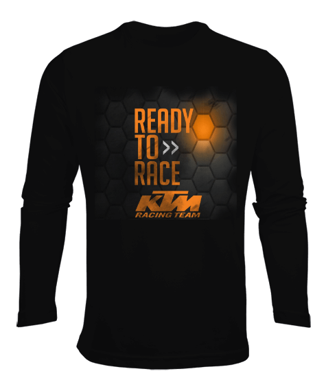 Tisho - KTM Ready To Race Yazı Ve Logo Erkek Uzun Kol Yazlık Tişört