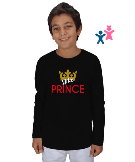 Tisho - Küçük Prens Siyah Çocuk Unisex Uzunkollu