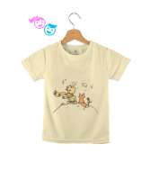 Küçük prens,tilki ve gül baskılı Krem Çocuk Unisex - Tisho