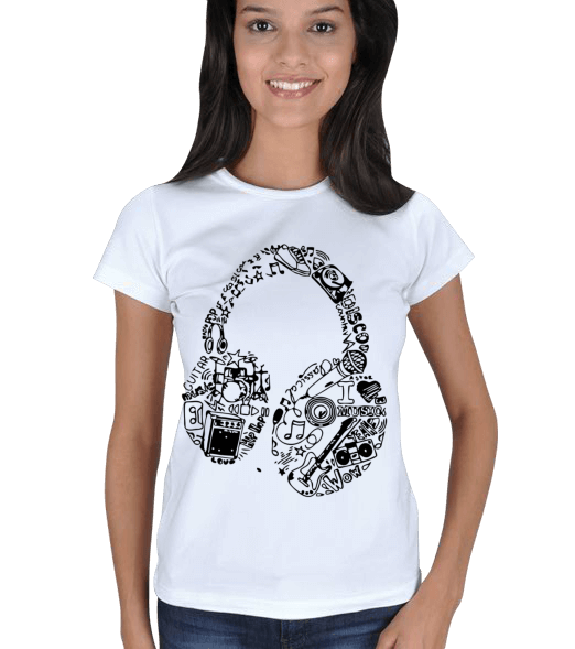 Tisho - Kulaklık T-Shirt Kadın Tişört