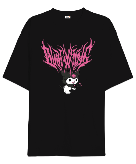 Tisho - Kuromi My Melody Kawaii Harajuku Gothic Aesthetic Grunge Pastle Goth Oversize Unisex Tişört