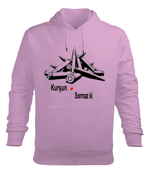 Tisho - kurşun adres sormazki pembe Erkek Kapüşonlu Hoodie Sweatshirt