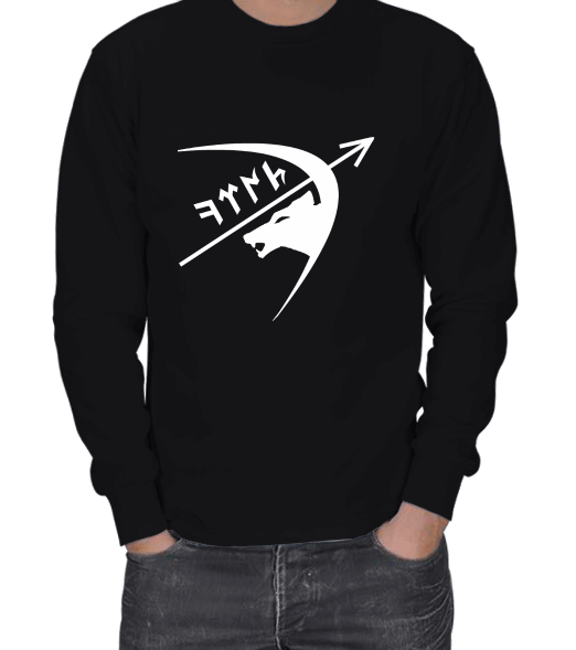 Tisho - KURT BASKILI ERKEK SWEATSHIRT