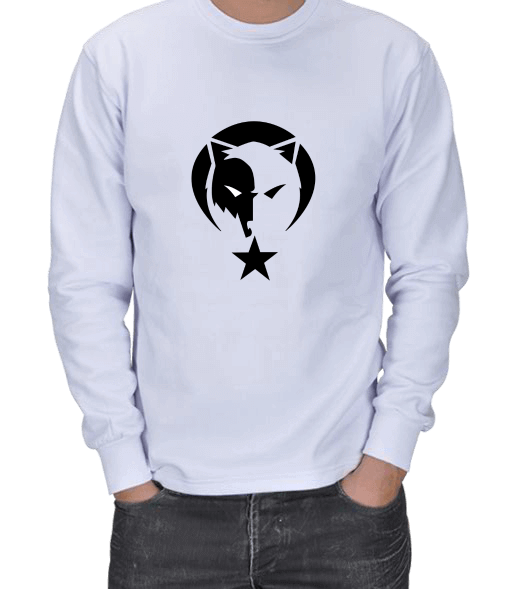 Tisho - KURT BASKILI ERKEK SWEATSHIRT