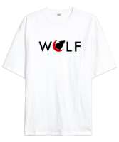 Kurt ve Hilal - Wolf Beyaz Oversize Unisex Tişört - Tisho