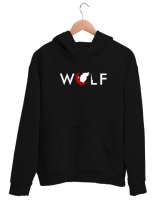 Kurt ve Hilal - Wolf Siyah Unisex Kapşonlu Sweatshirt - Tisho