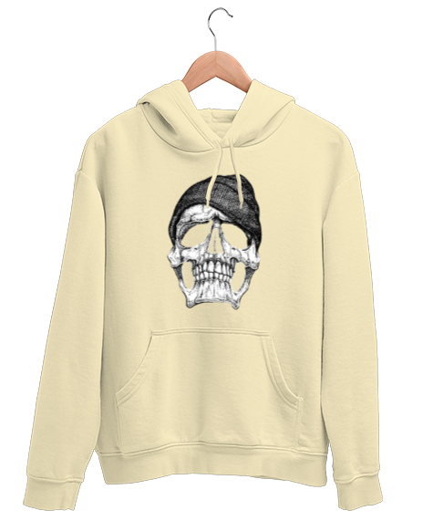 Kuru Kafa Kapüşonlu Krem Unisex Kapşonlu Sweatshirt - Tisho