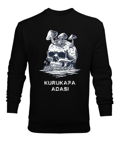 Tisho - Kurukafa adası Siyah Erkek Sweatshirt