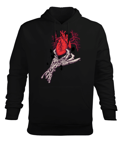 Kurukafa kalp Erkek Kapüşonlu Hoodie Sweatshirt - Tisho