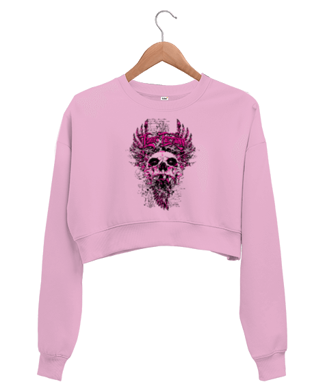 Tisho - kurukafa-skull kadın crop sweatshirt Kadın Crop Sweatshirt