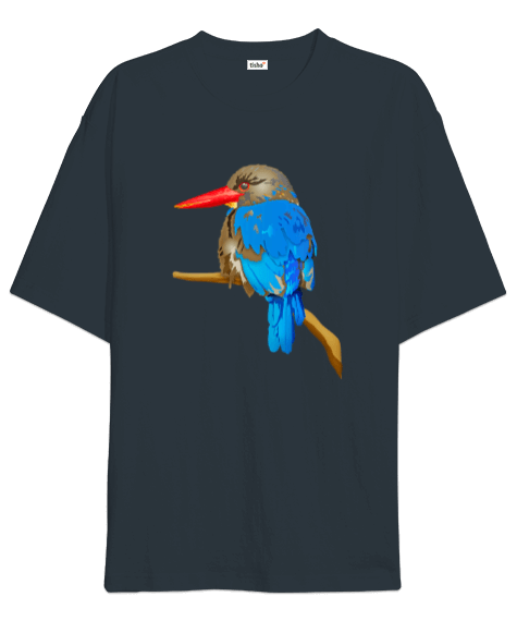 Tisho - Kuş Figürlü Oversize Unisex Tişört