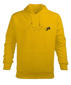Kuş Tasarımlı Erkek Kapüşonlu Hoodie Sweatshirt