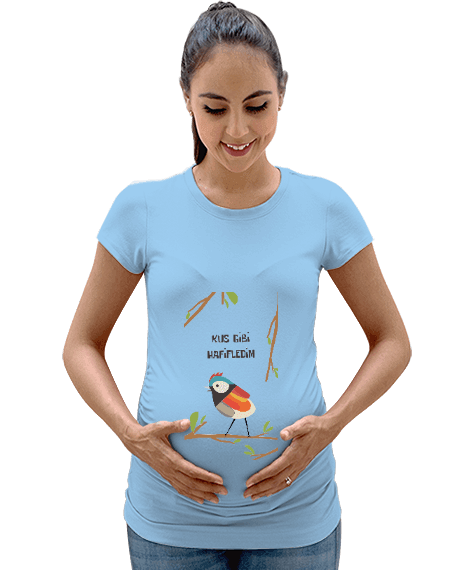 Tisho - kuş yuvası Kadın Hamile Tişört