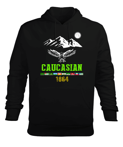 Kuzey Kafkasya ülkelerinin bayrakları. Erkek Kapüşonlu Hoodie Sweatshirt - Tisho