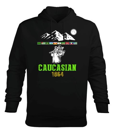 Kuzey Kafkasya ülkelerinin bayrakları. Erkek Kapüşonlu Hoodie Sweatshirt - Tisho