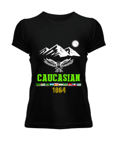 Kuzey Kafkasya ülkelerinin bayrakları. Kadın Tişört - Tisho