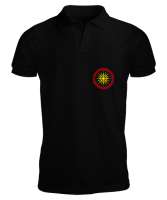 Kuzey Makedonya,Makedonya,Makedonya Bayrağı,Makedonya logosu,Macedonia flag. Siyah Erkek Kısa Kol Polo Yaka - Tisho