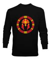 Kuzey Makedonya,Makedonya,Makedonya Bayrağı,Makedonya logosu,Macedonia flag. Siyah Erkek Sweatshirt - Tisho