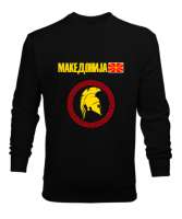 Kuzey Makedonya,Makedonya,Makedonya Bayrağı,Makedonya logosu,Macedonia flag. Siyah Erkek Sweatshirt - Tisho