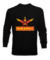 Kuzey Makedonya,Makedonya,Makedonya Bayrağı,Makedonya logosu,Macedonia flag. Siyah Erkek Sweatshirt - Tisho