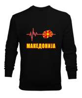 Kuzey Makedonya,Makedonya,Makedonya Bayrağı,Makedonya logosu,Macedonia flag. Siyah Erkek Sweatshirt - Tisho