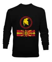 Kuzey Makedonya,Makedonya,Makedonya Bayrağı,Makedonya logosu,Macedonia flag. Siyah Erkek Sweatshirt - Tisho