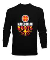 Kuzey Makedonya,Makedonya,Makedonya Bayrağı,Makedonya logosu,Macedonia flag. Siyah Erkek Sweatshirt - Tisho