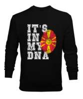 Kuzey Makedonya,Makedonya,Makedonya Bayrağı,Makedonya logosu,Macedonia flag. Siyah Erkek Sweatshirt - Tisho