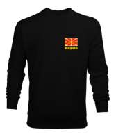 Kuzey Makedonya,Makedonya,Makedonya Bayrağı,Makedonya logosu,Macedonia flag. Siyah Erkek Sweatshirt - Tisho