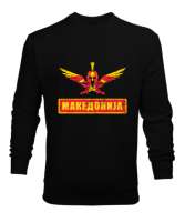 Kuzey Makedonya,Makedonya,Makedonya Bayrağı,Makedonya logosu,Macedonia flag. Siyah Erkek Sweatshirt - Tisho