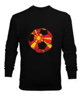 Kuzey Makedonya,Makedonya,Makedonya Bayrağı,Makedonya logosu,Macedonia flag. Siyah Erkek Sweatshirt - Tisho