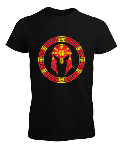 Kuzey Makedonya,Makedonya,Makedonya Bayrağı,Makedonya logosu,Macedonia flag. Siyah Erkek Tişört - Tisho