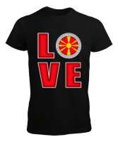 Kuzey Makedonya,Makedonya,Makedonya Bayrağı,Makedonya logosu,Macedonia flag. Siyah Erkek Tişört - Tisho