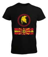 Kuzey Makedonya,Makedonya,Makedonya Bayrağı,Makedonya logosu,Macedonia flag. Siyah Erkek Tişört - Tisho