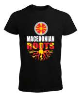 Kuzey Makedonya,Makedonya,Makedonya Bayrağı,Makedonya logosu,Macedonia flag. Siyah Erkek Tişört - Tisho