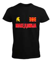 Kuzey Makedonya,Makedonya,Makedonya Bayrağı,Makedonya logosu,Macedonia flag. Siyah Erkek Tişört - Tisho