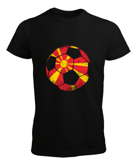 Kuzey Makedonya,Makedonya,Makedonya Bayrağı,Makedonya logosu,Macedonia flag. Siyah Erkek Tişört - Tisho
