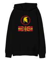 Kuzey Makedonya,Makedonya,Makedonya Bayrağı,Makedonya logosu,Macedonia flag. Siyah Oversize Unisex Kapüşonlu Sweatshirt - Tisho